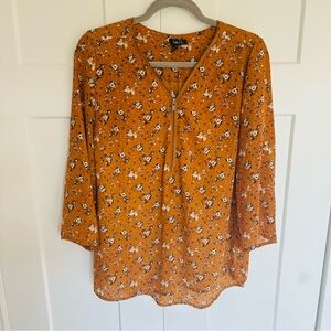 Rue21 Mustard Floral Blouse